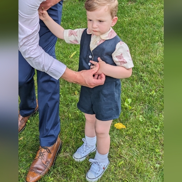 Handmade 1960s pattern toddler suit - Picture 2 of 5